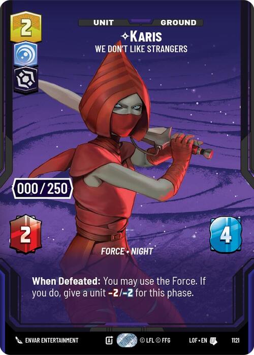 Karis - We Dont Like Strangers Card Front