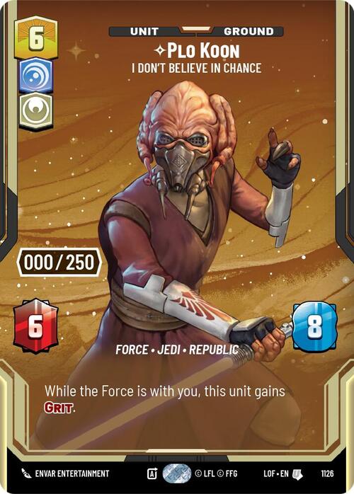 Plo Koon - I Dont Believe in Chance Card Front