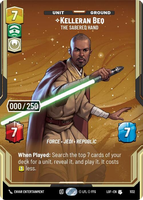 Kelleran Beq - The Sabered Hand Card Front