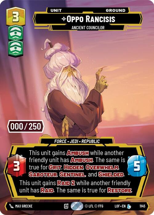 Oppo Rancisis - Ancient Councilor Card Front