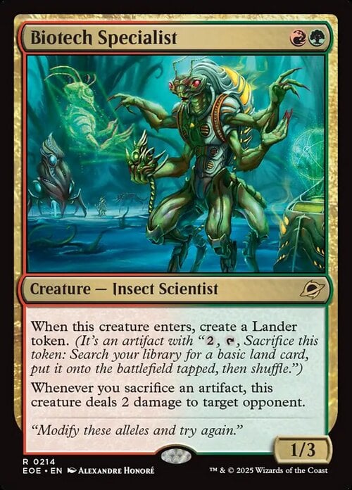 Biotech Specialist Card Front