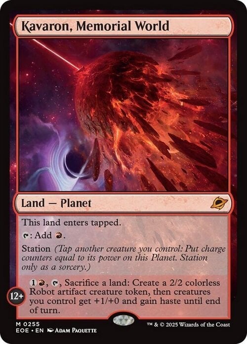Kavaron, Memorial World Card Front