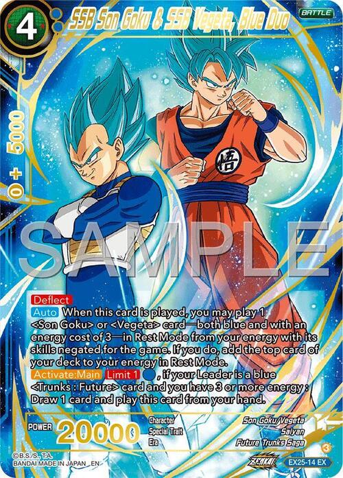 SSB Son Goku & SSB Vegeta, Blue Duo Card Front