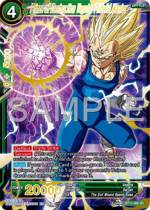 Prince of Destruction Vegeta, Prideful Warrior Card Front
