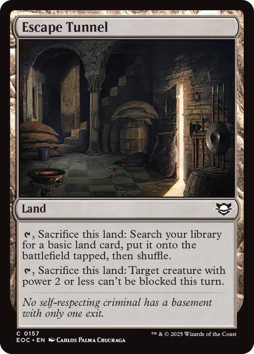 Escape Tunnel Card Front