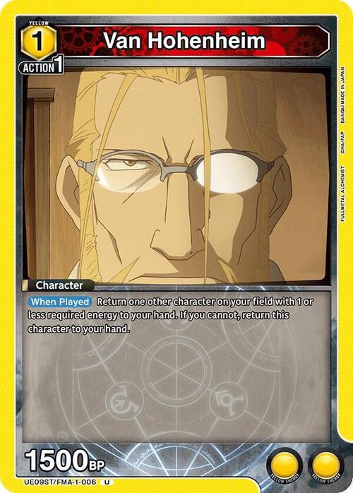 Van Hohenheim Card Front