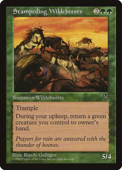 Stampeding Wildebeests Card Front