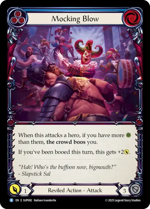 Mocking Blow - Blue Card Front