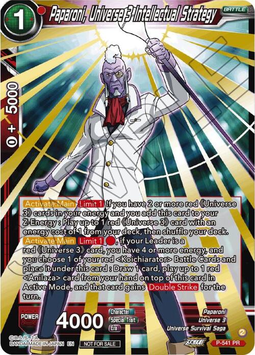 Paparoni, Universe 3 Intellectual Strategy Card Front