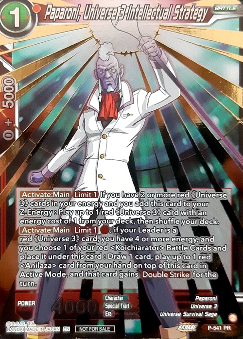 Paparoni, Universe 3 Intellectual Strategy Card Front