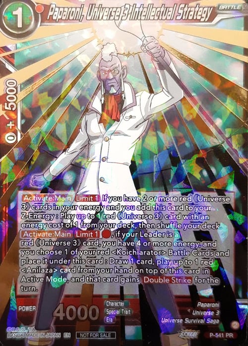 Paparoni, Universe 3 Intellectual Strategy Card Front