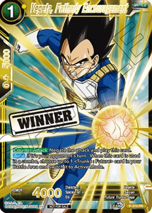 Vegeta, Fatherly Encouragement Card Front