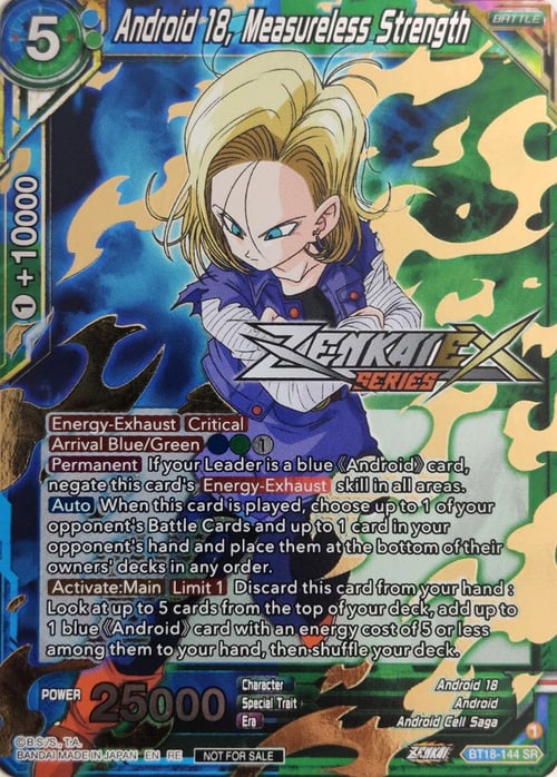 Android 18, Measureless Strength Card Front