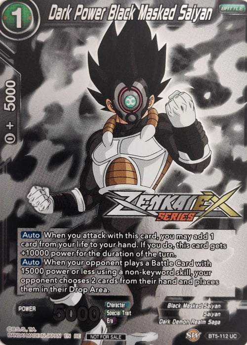 Dark Power Black Masked Saiyan Card Front
