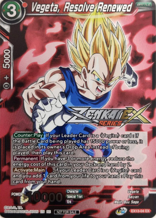 Vegeta, Resolve Renewed Card Front