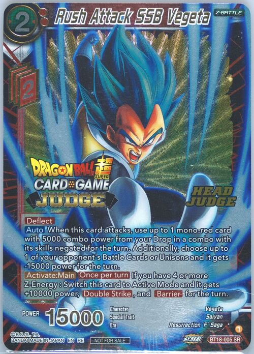 Rush Attack SSB Vegeta Card Front