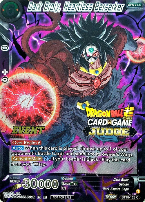 Dark Broly, Heartless Berserker Card Front