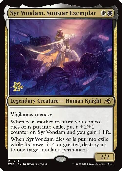 Syr Vondam, Sunstar Exemplar Card Front