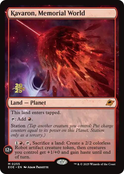 Kavaron, Memorial World Card Front