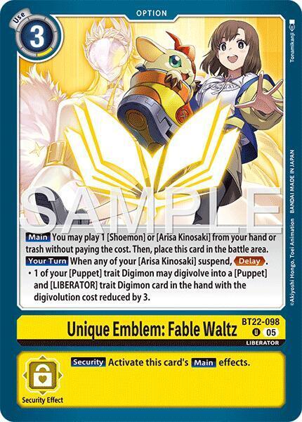 Unique Emblem: Fable Waltz Card Front