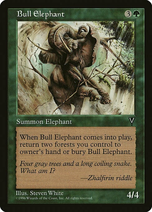 Bull Elephant Card Front