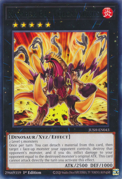 Number 61: Volcasaurus Card Front