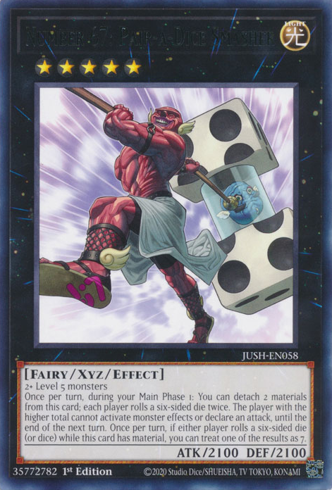 Number 67: Pair-a-Dice Smasher Card Front