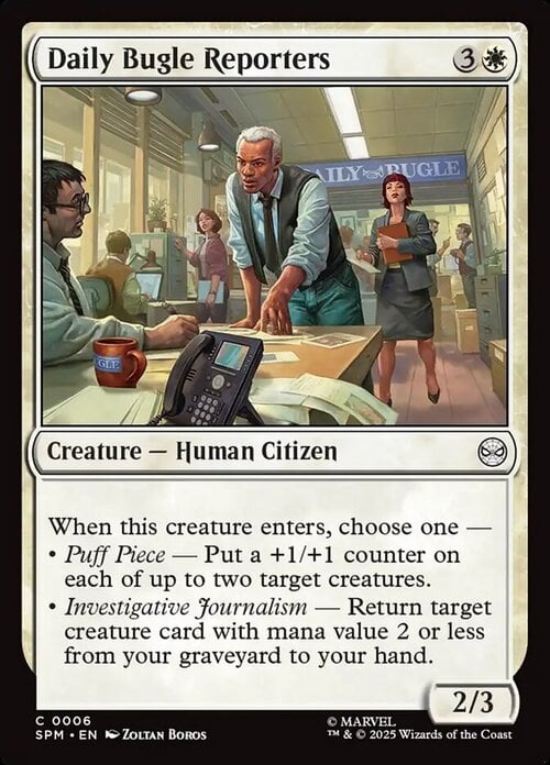 Daily Bugle Reporters Card Front