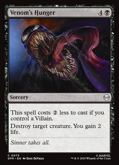 Venom's Hunger Card Front