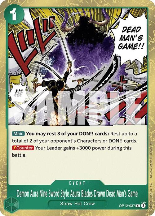 Demon Aura Nine Sword Style Asura Blades Drawn Dead Man's Game Card Front