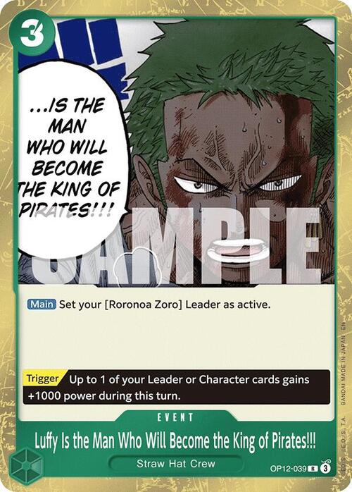 Luffy Is the Man Who Will Become the King of Pirates!!! Card Front