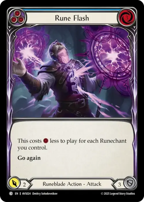 Rune Flash - Blue Card Front