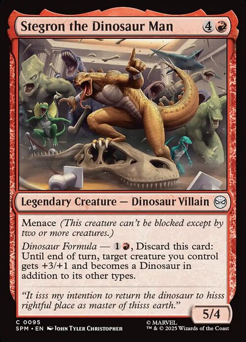 Stegron the Dinosaur Man Card Front