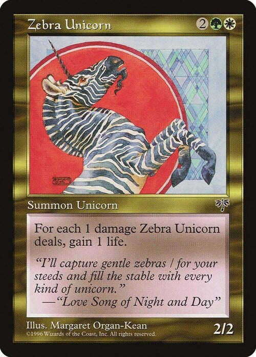 Unicorno Zebrato Card Front