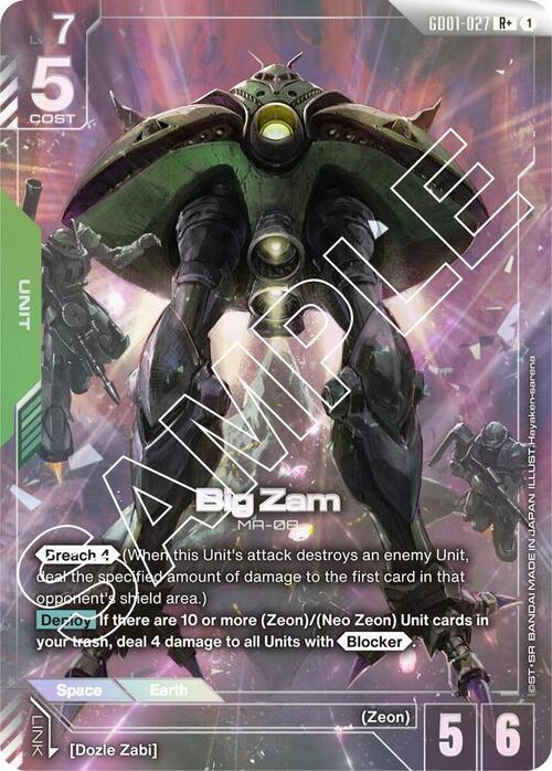 Big Zam Card Front