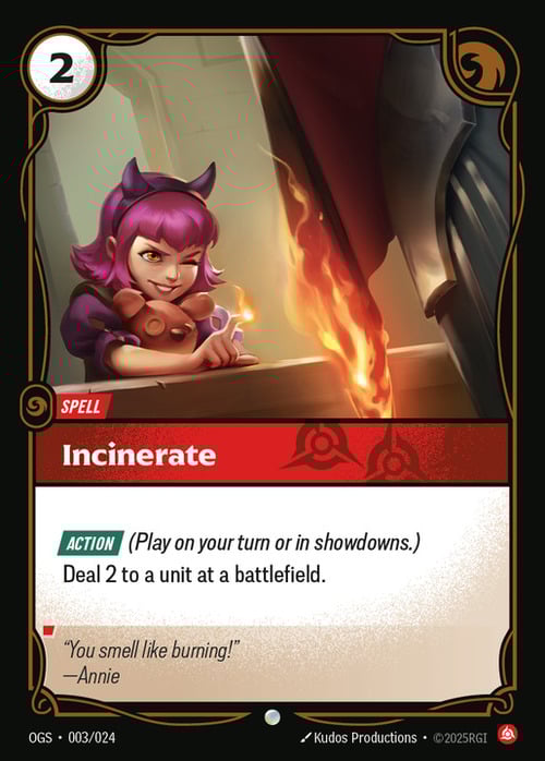 Incinerate Card Front