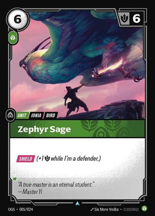 Zephyr Sage Card Front