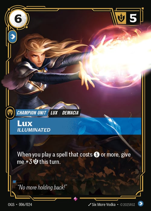 Lux - Illuminated Card Front