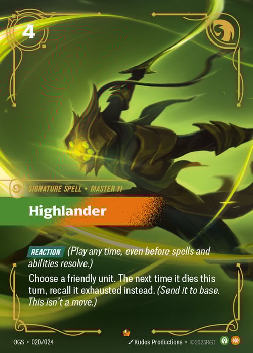 Highlander Card Front