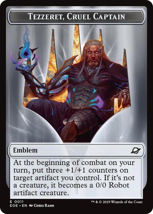Tezzeret, Cruel Captain Emblem // Robot Card Front