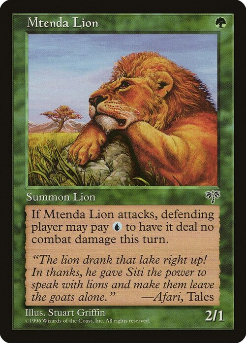 Mtenda Lion Card Front