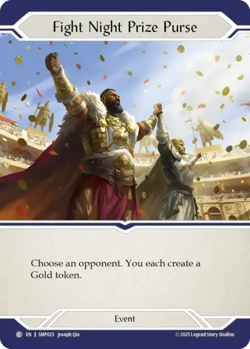 Fight Night Prize Purse Card Front