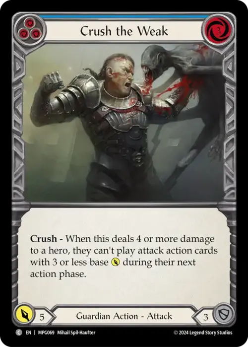 Crush the Weak - Blue Card Front