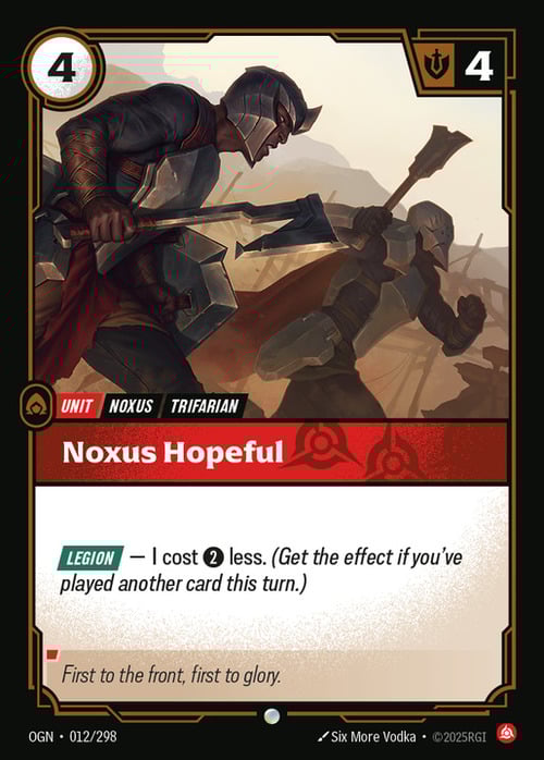 Noxus Hopeful Card Front