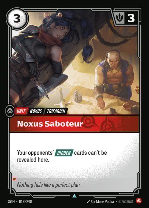 Noxus Saboteur Card Front