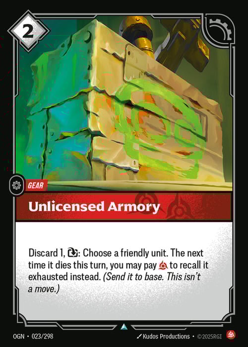 Unlicensed Armory Card Front