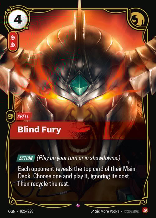 Blind Fury Card Front