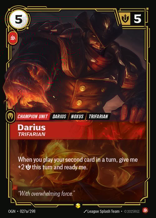 Darius, Trifarian Card Front