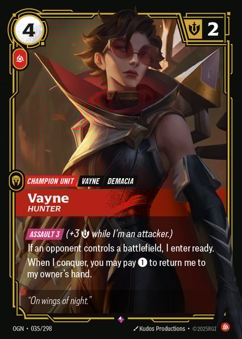 Vayne - Hunter Card Front