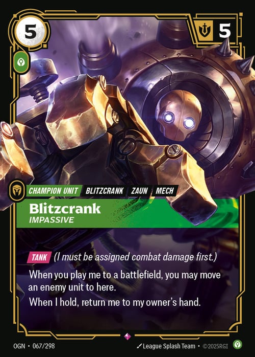 Blitzcrank, Impassive Card Front